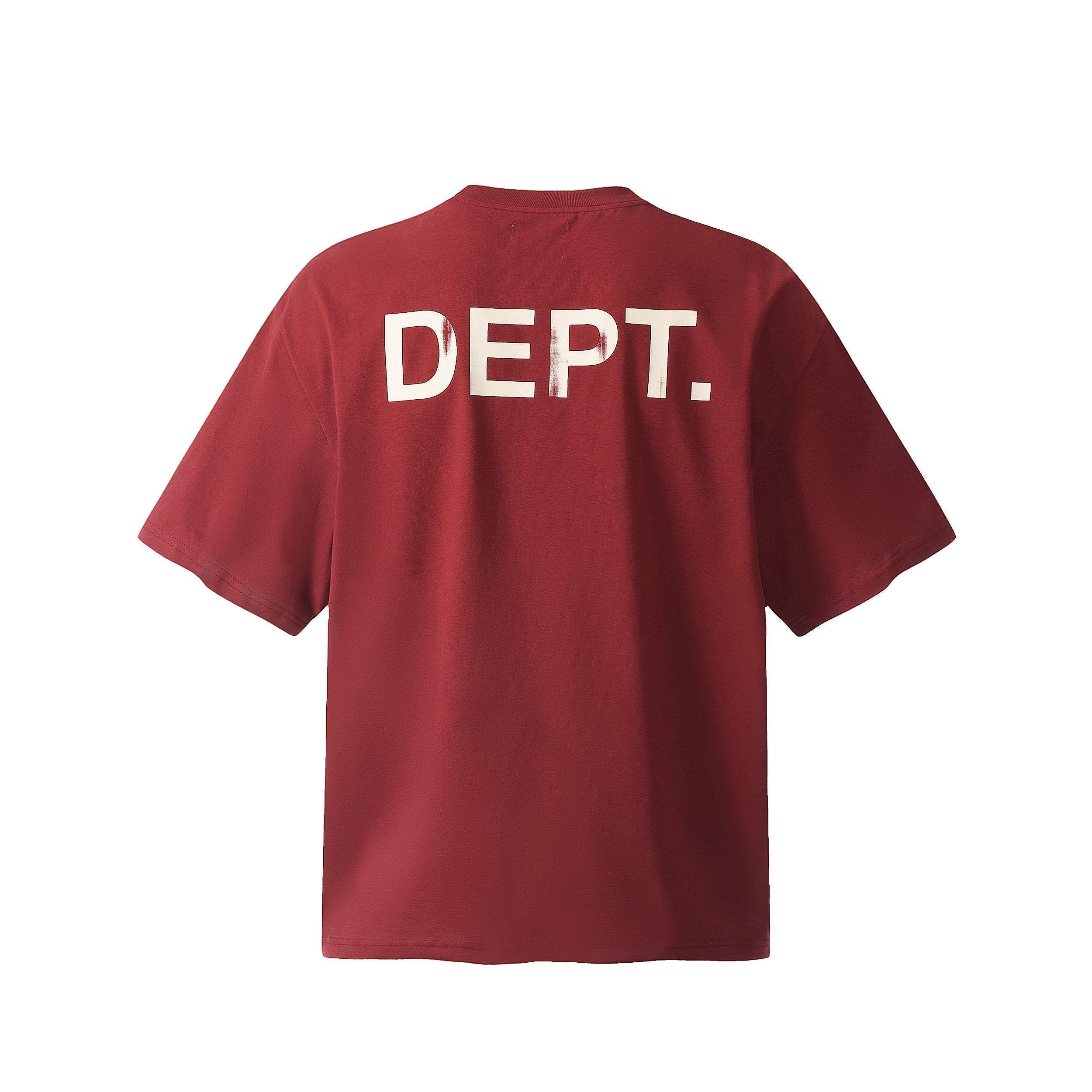 GALLERY DEPT Hand-Painted Distressed T-Shirt Deep Red