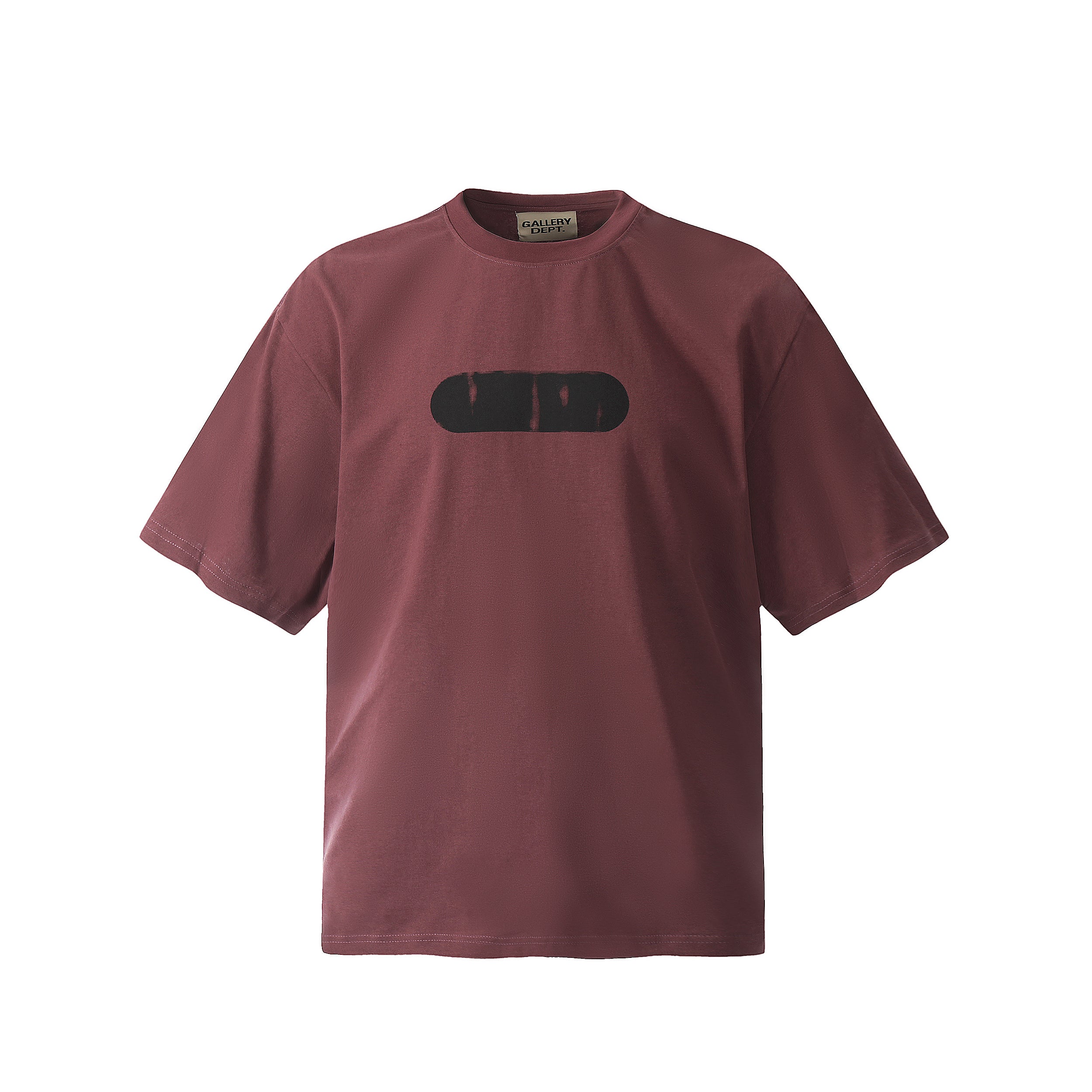 GALLERY DEPT Hand-Painted Distressed T-Shirt Deep Red