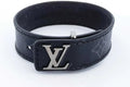 Louis Vuitton Monogram Eclipse Lv Slim Canvas Bracelet Size 19