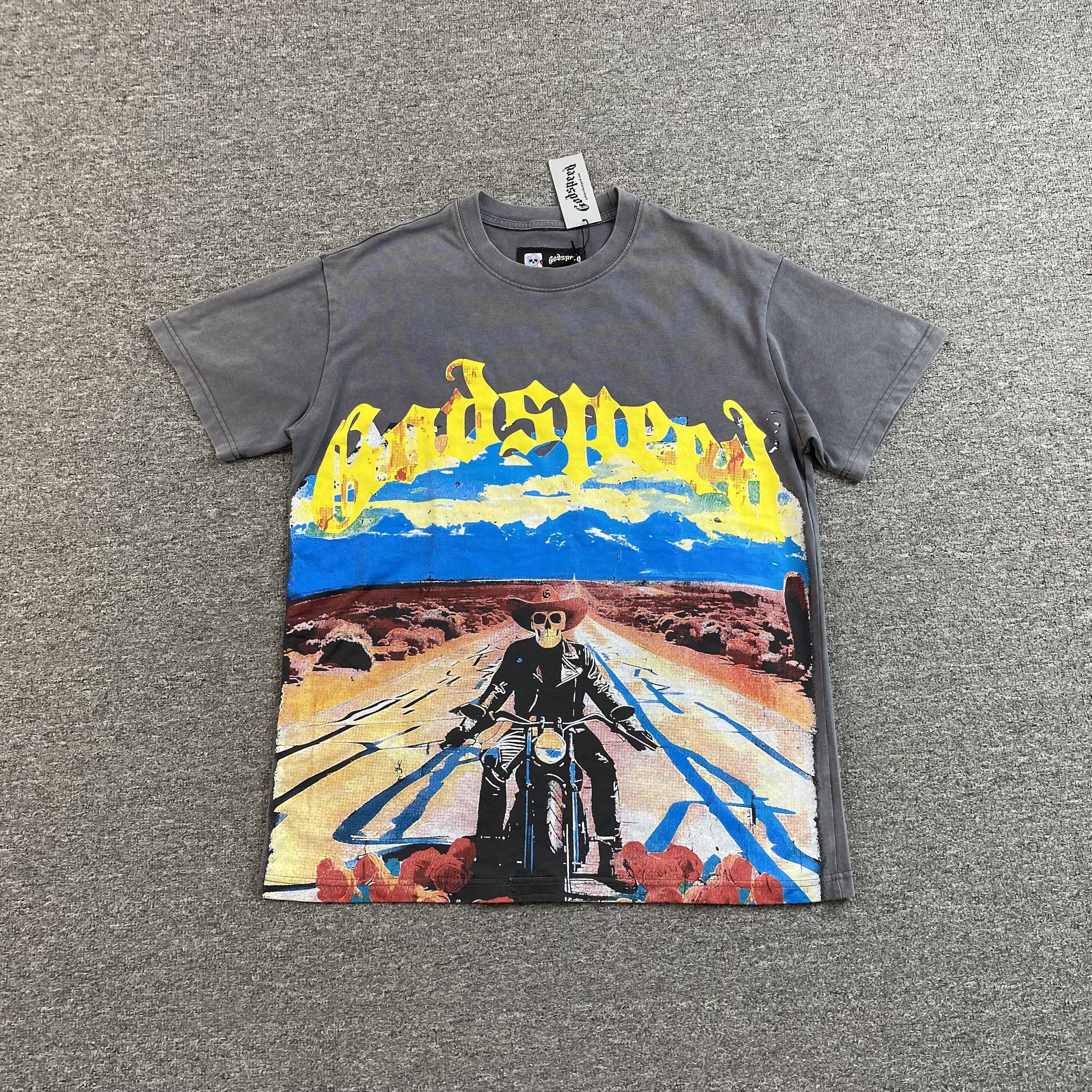 GODSPEED LONG LONELY ROAD T-SHIRT GREY