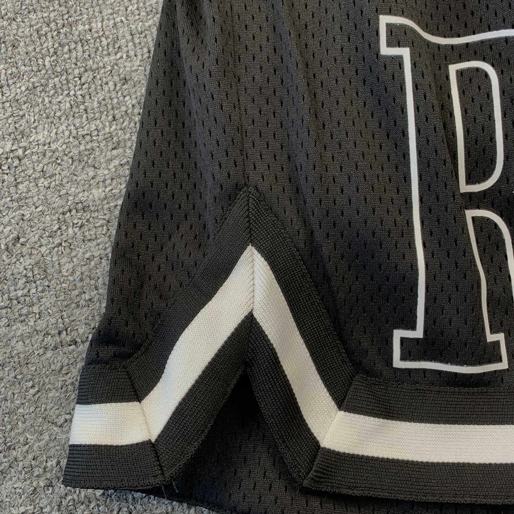 RHUDE COURT LOGO SHORTS BLACK/WHITE