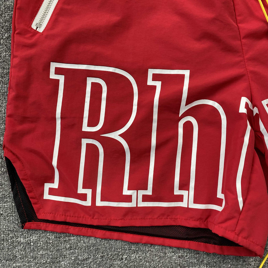 RHUDE RH LOGO SHORTS RED